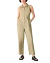 Whistles Womens Cream Ellis Sleeveless Linen Jumpsuit In Green