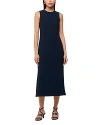 Whistles Erin Texture Midi Dress In Navy