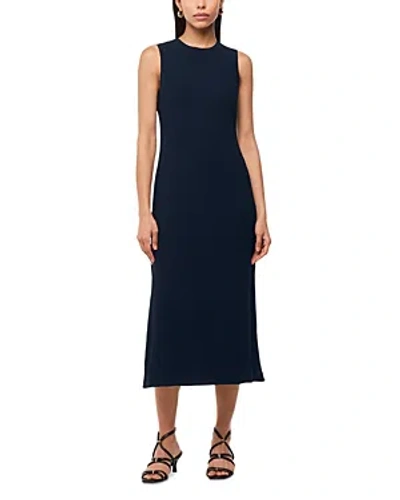 Whistles Erin Texture Midi Dress In Navy