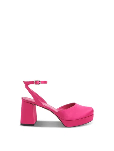 Whistles Womens Pink Estella Platform-sole Heeled Satin Sandals