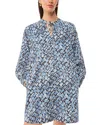 Whistles Omens  Feathered Wing-pattern Lyocell And Cotton-blend Mini Dress In Blue/multi