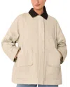 Whistles Womens Fern Contrast-collar Waxed Jacket Cream Xs