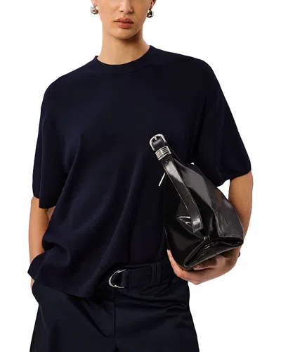Whistles Fine Knit Tee In Blue