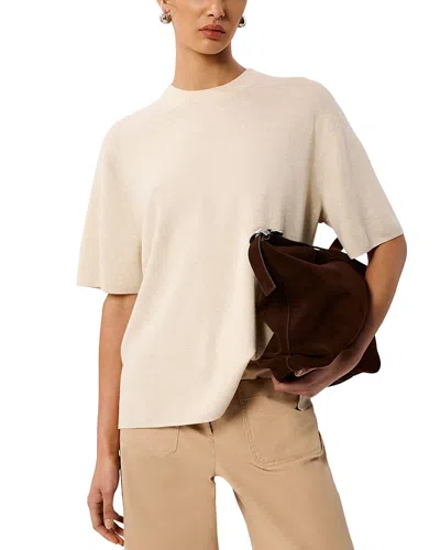 Whistles Fine Knit Tee In Brown