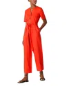 Whistles Fiona Linen Button Front Jumpsuit