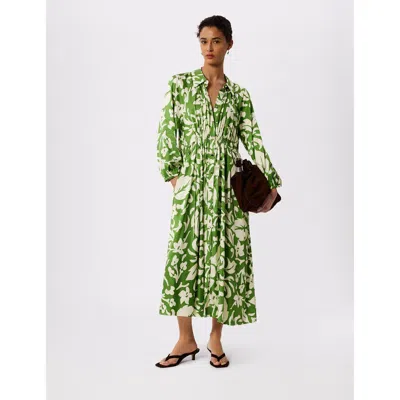 Whistles Floral Trapeze Shirt Dress In Multi