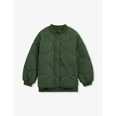 Whistles Kids' Frida Quilted Recycled-polyester Coat 3-12 Years In Khaki/olive