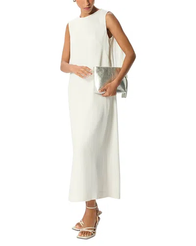 Whistles Fringe Back Midi Dress In Black