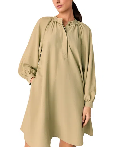 Whistles Full Volume Gathered Dress In Sage Green