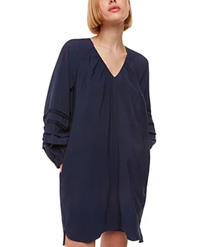 Whistles Grace V Neck Dress In Navy