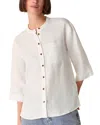 Whistles Grandad Linen Shirt In White