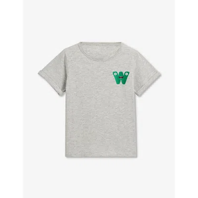 Whistles Boys Grey Kids Monster Brand-embroidered T-shirt 3-9 Years