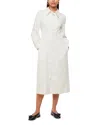 Whistles Womens Cream Harlowe Shirred-waist Long-sleeve Denim Midi Dress In Ivory