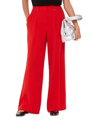 Whistles Womens Red Harper Wide-leg High-rise Crepe Trousers