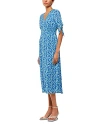 Whistles Hazy Coral Midi Dress In Blue/multi