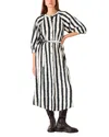 Whistles Hazy Stripe Mabel Dress In Ivory/multi