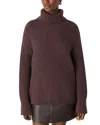 Whistles Heavy Gauge Roll Neck Knit Sweater In Brown