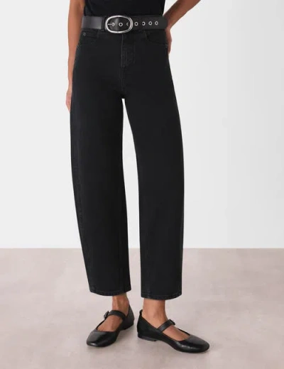 Whistles High Waist Barrel Leg Jean In Black