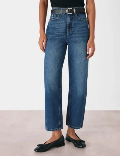 Whistles High Waist Barrel Leg Jean In Blue