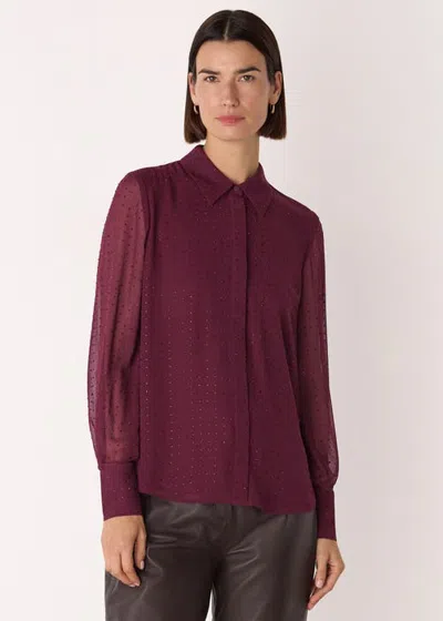 Whistles Hot Fix Sheer Embellished Shirt In Multi