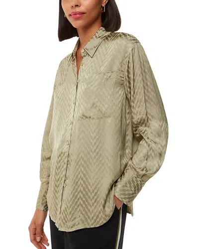 Whistles Jacquard Shirt In Khaki