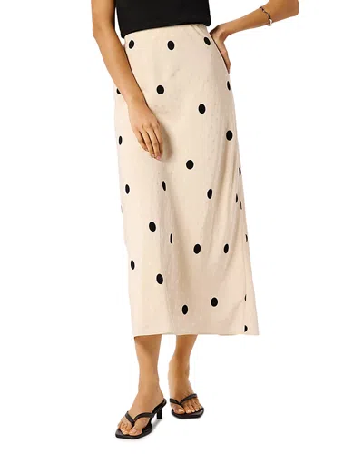 Whistles Womens Multi-coloured Polka-dot Jacquard Satin Midi Skirt In Neutral