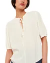 Whistles Jessie Tie Front Blouse In White