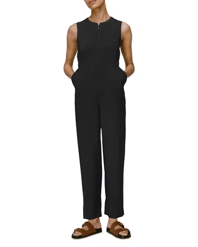 Whistles Womens Black Josie Zip-front Woven Jumpsuit 8