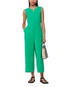 Whistles Womens Green Josie Zip-front Sleeveless Woven Jumpsuit In Green