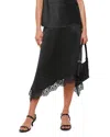 Whistles Lace Insert Midi Skirt In Black