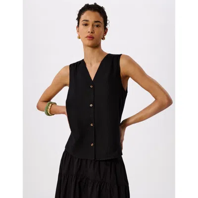 Whistles Laura Linen Tank In Black