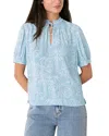 Whistles Womens Multi-coloured Graphic-print Tie-neck Woven Blouse In Blue Multi