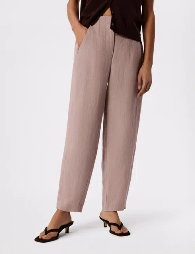 Whistles Linen Barrel Leg Trouser In Gray