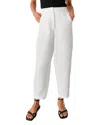 Whistles Linen Barrel Leg Trousers In White