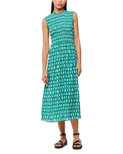 Whistles Linked Smudge Heidi Dress In Green Multi