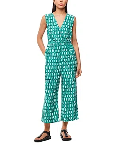Whistles Linked Smudge Lorna Jumpsuit In Green Multi