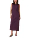 Whistles Womens Purple Lori Roun-neck Textured Sleeveless Stretch-woven Midi Dress In Purple