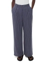 Whistles Womens Blue Lottie Relaxed-fit High-rise Pinstripe Woven Trousers In Navy/multi