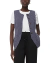 Whistles Lottie Pinstriped Vest In Navy/multi