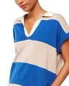 Whistles Womens Multi-coloured Stripe-pattern Knitted Polo Shirt In Blue/multi