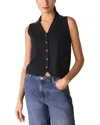 Whistles Maisie Button Front Tank Top In Black