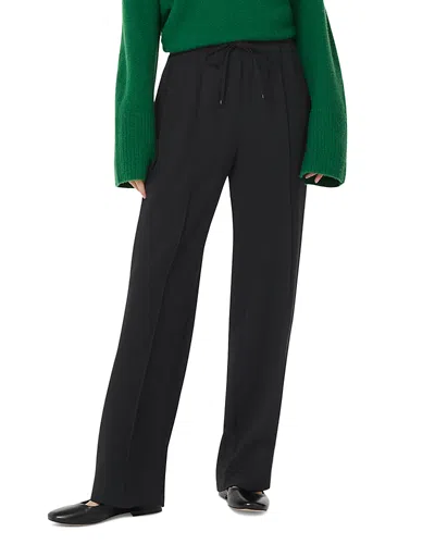 Whistles Maria Fluid Crepe Trousers In Black