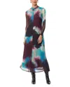 Whistles Mesh Midi Dress In Mulitcolor