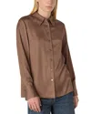 Whistles Womens Metallic Long-sleeve Woven Shirt Brown In Brown