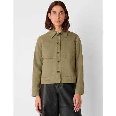 Whistles Mia Four Pocket Button Jacket In Brown