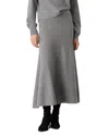 Whistles Midi Wool Skirt In Gray