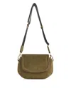 Whistles Nala Suede Crossbody In Green