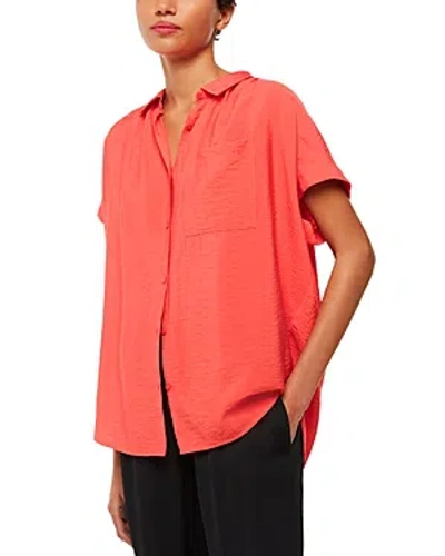 Whistles Nicola Button Through Shirt In Coral