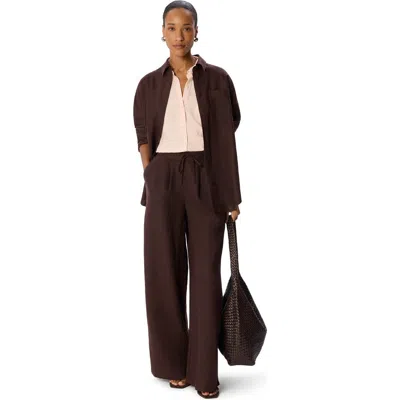 Whistles Nicola Textured Shirt In Brown