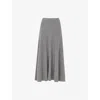 Whistles Womens Grey A-line Knitted Wool Midi Skirt In Gray